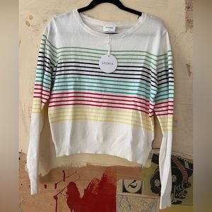 rainbow Striped Lightweight Sweater‎